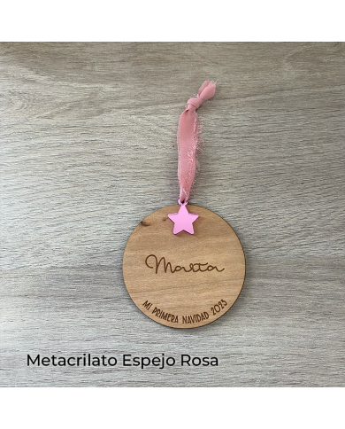 Bola Nombre Mi Primera Navidad 2023 con Estrella Colgada