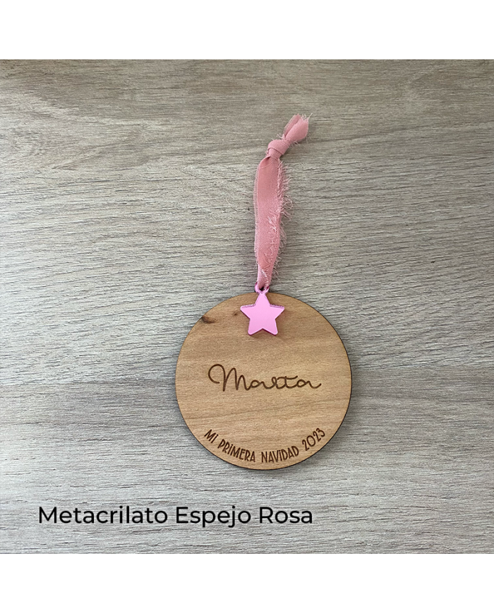 Bola Nombre Mi Primera Navidad 2023 con Estrella Colgada Bola Nombre Mi Primera Navidad 2023 con Estrella Colgada