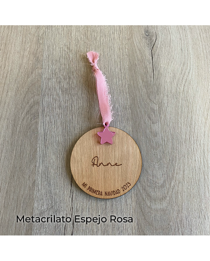 Bola Nombre Mi Primera Navidad 2023 con Estrella Colgada Bola Nombre Mi Primera Navidad 2023 con Estrella Colgada