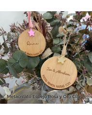 Bola de Navidad "Nuestro Primer Año" para Dos Nombres con Estrella