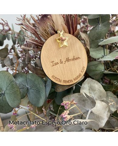 Bola de Navidad "Nuestro Primer Año" para Dos Nombres con Estrella