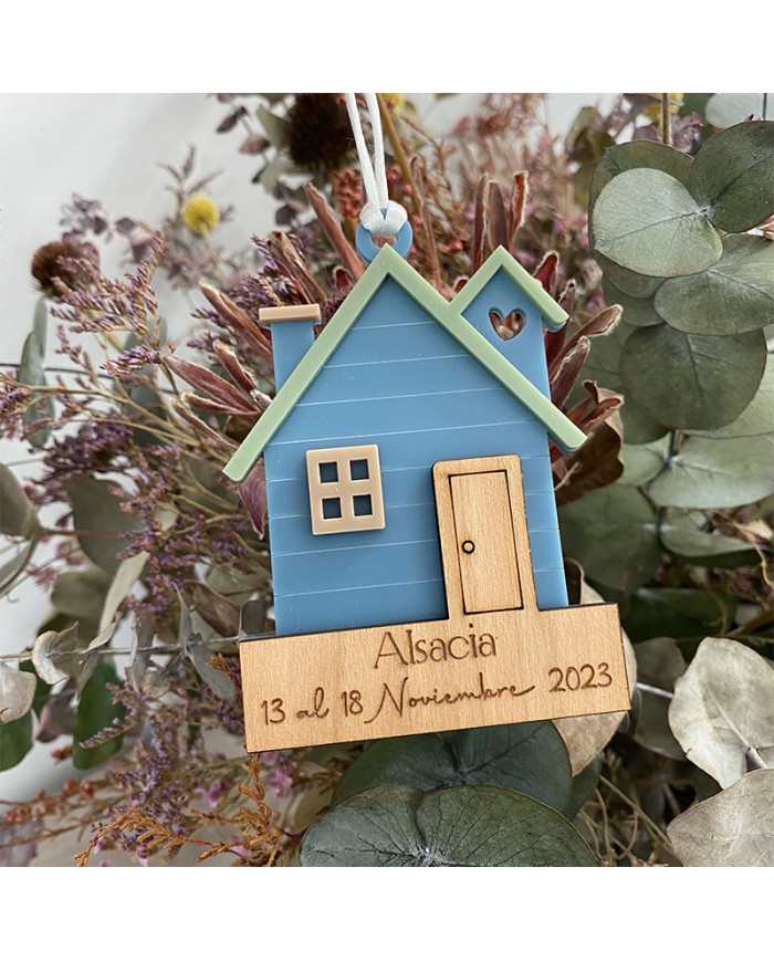 Bola de Navidad Casa Alsaciana de Metacrilatos de Colores Personalizada