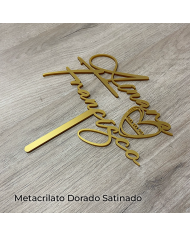 Topper Elegante con Nombres Entrelazados y Fecha de Boda