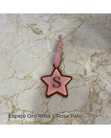 Adorno Navideño de Estrella de Metacrilatos Personalizado con Inicial