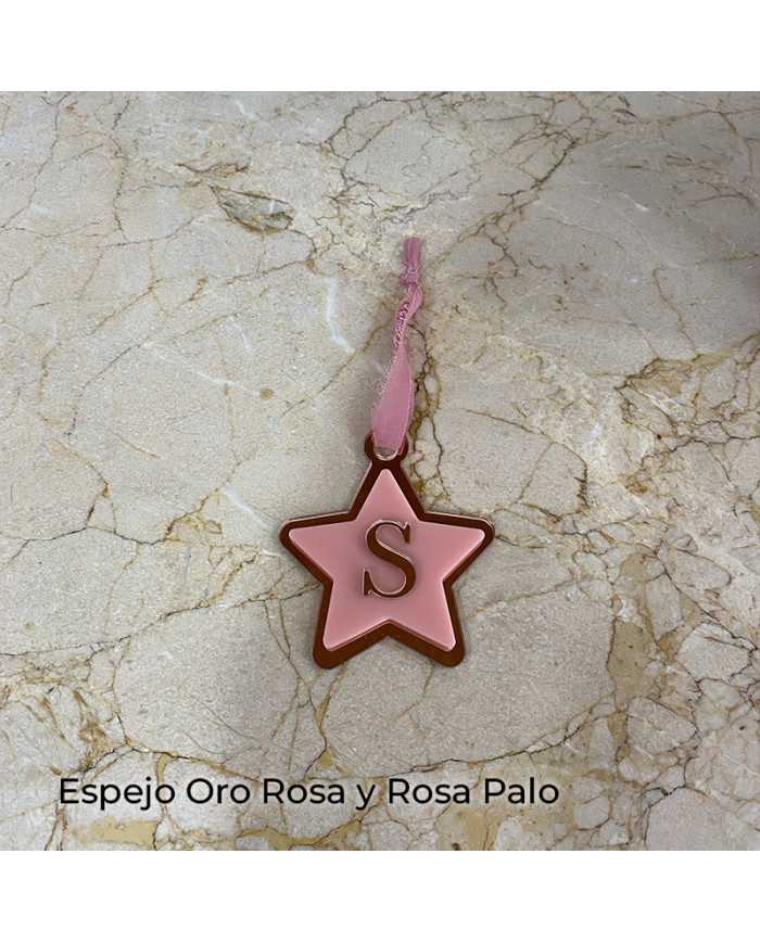 Adorno Navideño de Estrella de Metacrilatos Personalizado con Inicial