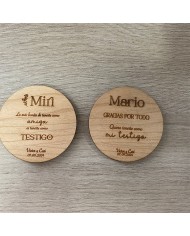 Placas de Madera Personalizadas para Testigos de Boda