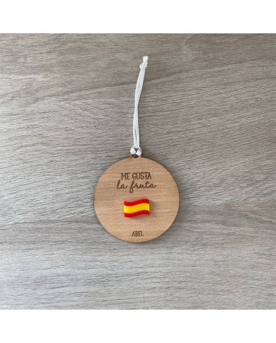 Bola "Me gusta la fruta" con Bandera de España Personalizada con Nombre