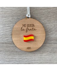 Bola "Me gusta la fruta" con Bandera de España Personalizada con Nombre Bola "Me gusta la fruta" con Bandera de España Personalizada con Nombre