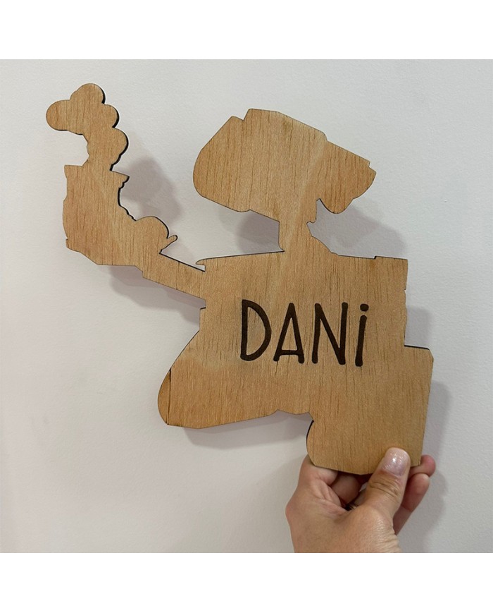 Placa Decorativa de Wall-E con la Bota y Planta