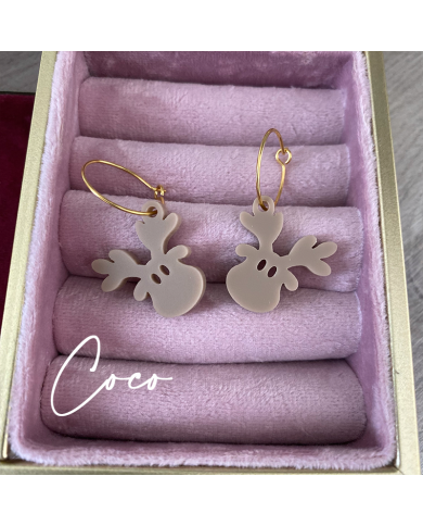 Pendientes Navideños Renos con Aro Pendientes Navideños Renos con Aro