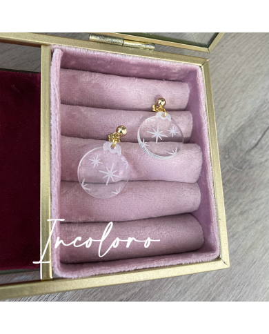 Pendientes Navideños Bolas de Navidad Con Estrellas Grabadas Pendientes Navideños Bolas de Navidad Con Estrellas Grabadas