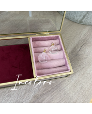 Pendientes Navideños Bolas de Navidad Con Estrellas Grabadas