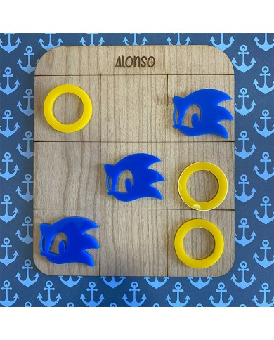 Juego Tres en Raya de Sonic Personalizado con Nombre Juego Tres en Raya de Sonic Personalizado con Nombre