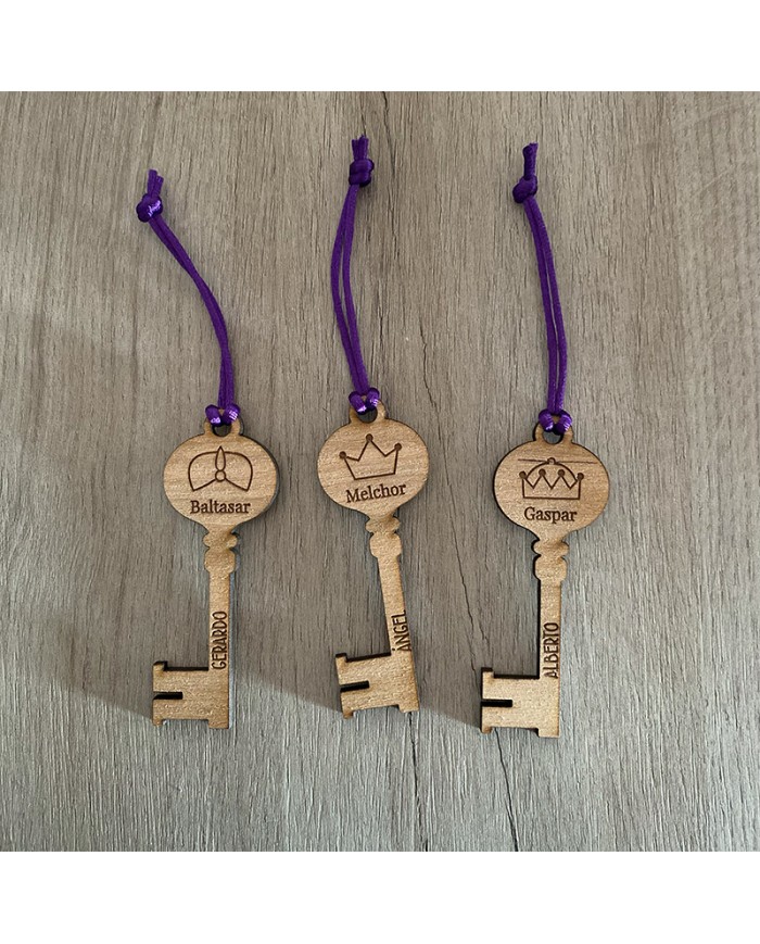 Adorno Navideño Llaves Papá Noel o Reyes Magos Personalizado con Nombre