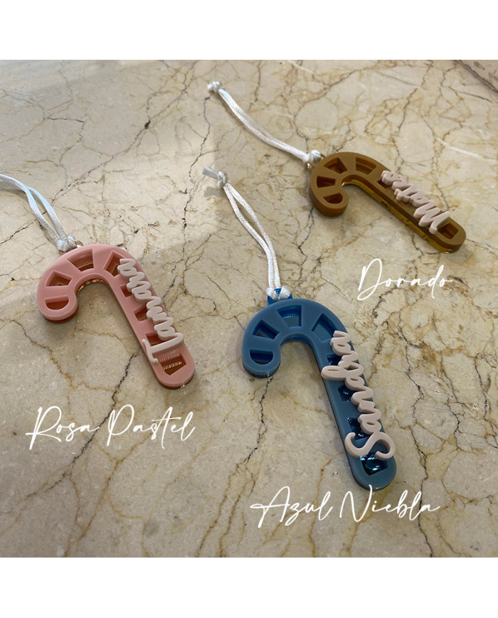 Adorno Bastón de Navidad con Nombre