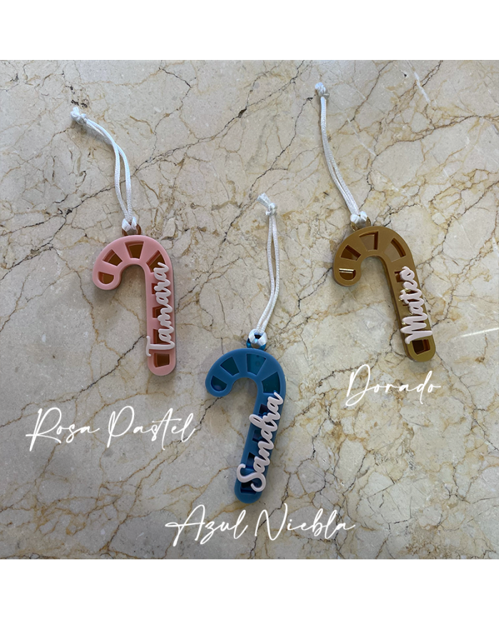 Adorno Bastón de Navidad con Nombre