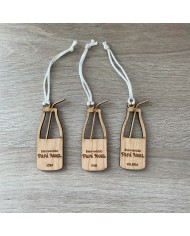 Adorno Navideño en Forma de Botella de Leche con Nombre Personalizado