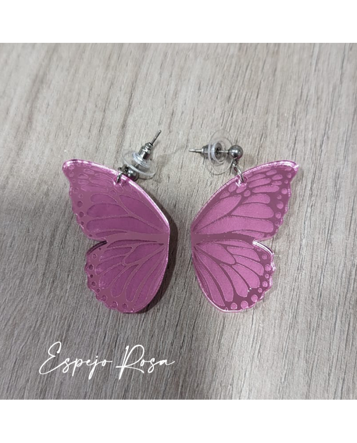 Pendientes Alas de Mariposa en Metacrilato Espejo de Colores