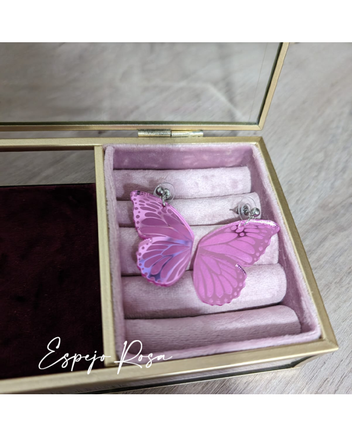 Pendientes Alas de Mariposa en Metacrilato Espejo de Colores