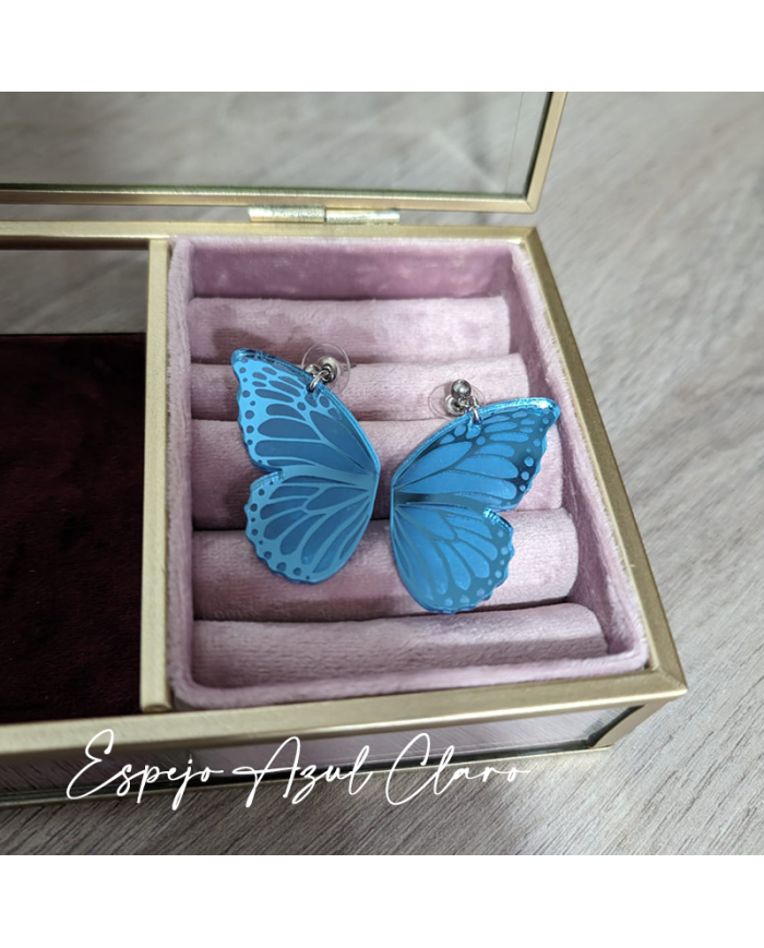 Pendientes Alas de Mariposa en Metacrilato Espejo de Colores