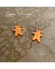 Pendiente Navideño en Forma de Galleta de Jengibre en Metacrilato Espejo