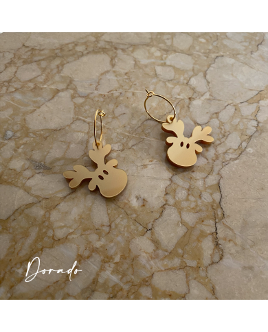 Pendientes Navideños Renos con Aro Pendientes Navideños Renos con Aro