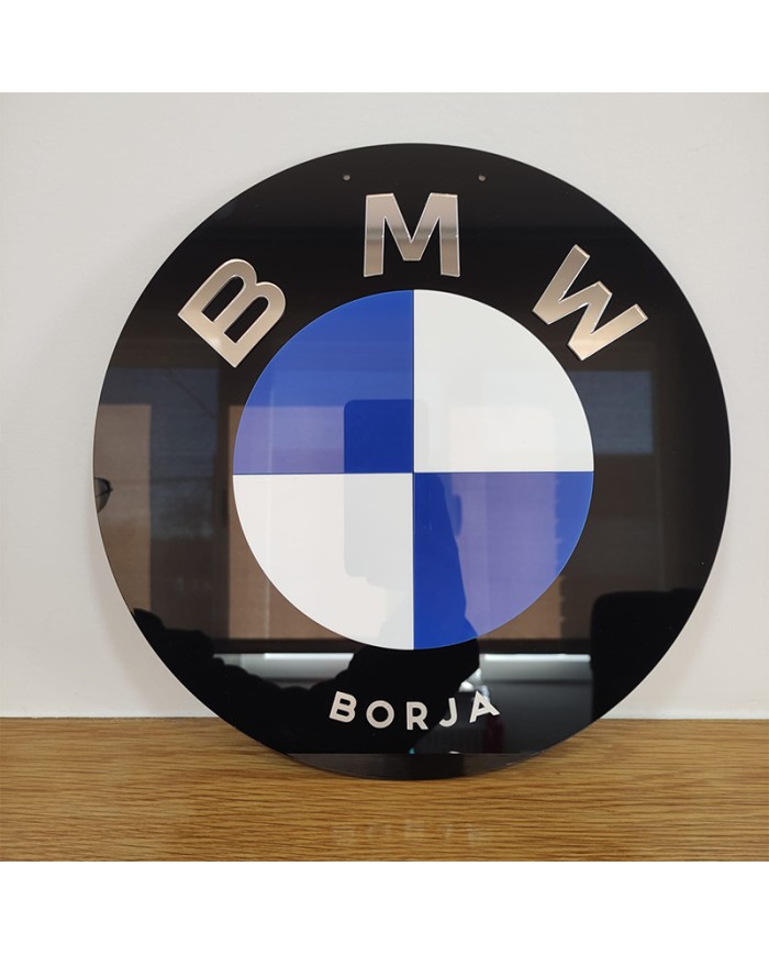 Cartel BMW con Nombre en Vinilo