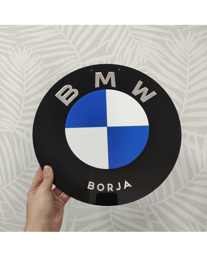 Cartel BMW con Nombre en Vinilo