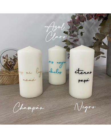 Vela Grande con Frase y Nombre sin Aroma Vela Grande con Frase y Nombre sin Aroma