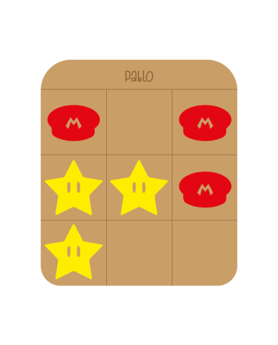 Juego Tres en Raya Mario Bros Personalizado con Nombre Juego Tres en Raya Mario Bros Personalizado con Nombre