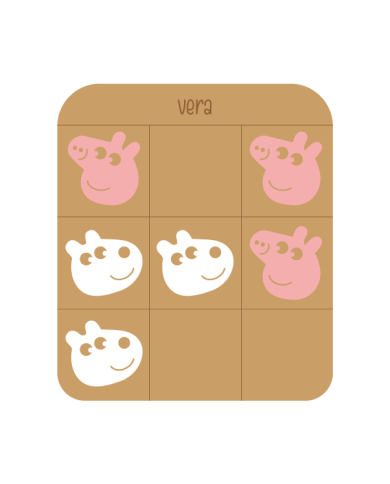 Juego Tres en Raya Peppa Pig Personalizado con Nombre Juego Tres en Raya Peppa Pig Personalizado con Nombre