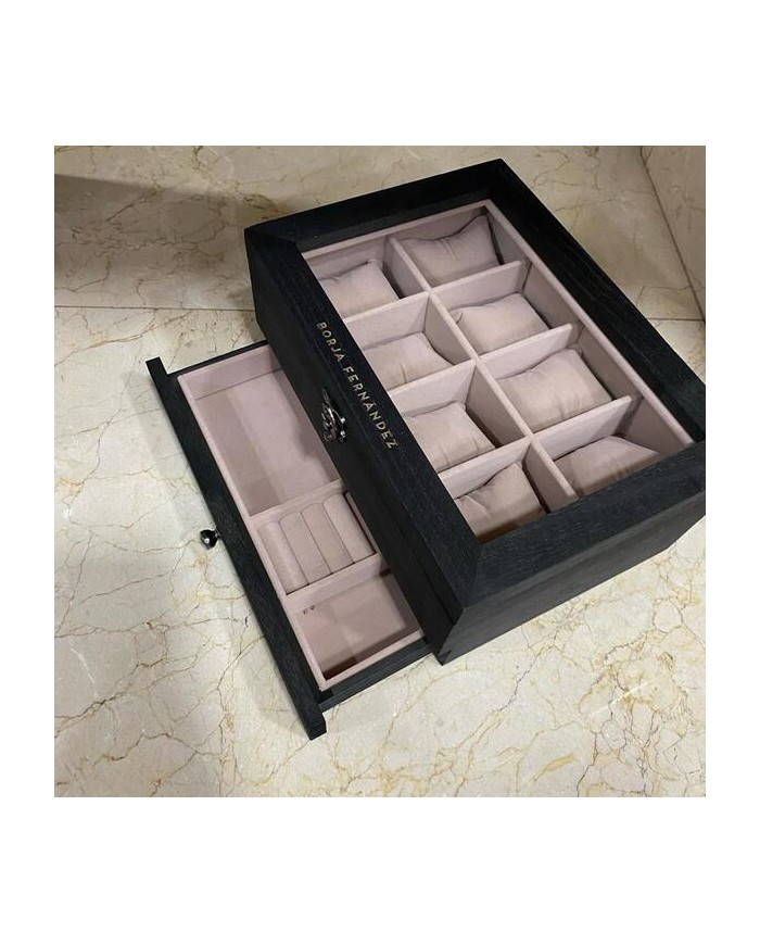 Joyero para 8 Relojes con Nombre y Apellido Grabado