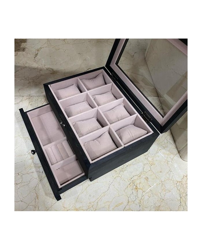 Joyero para 8 Relojes con Nombre y Apellido Grabado