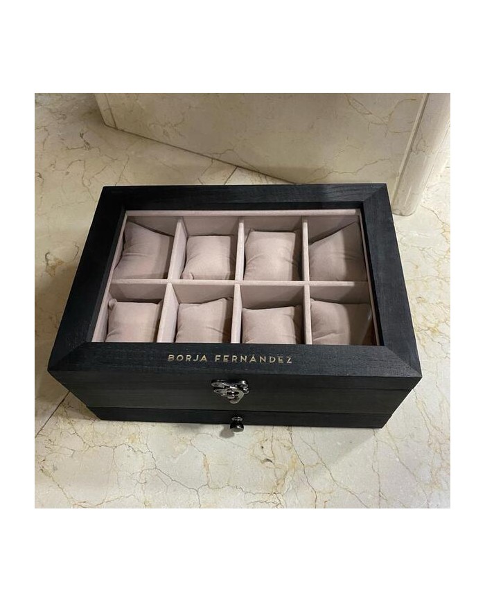 Joyero para 8 Relojes con Nombre y Apellido Grabado