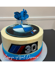 Topper Moto con Nombre Grabado en Metacrilato Espejo