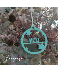 Bola de Navidad Redonda con Estrellas y Nombre Bola de Navidad Redonda con Estrellas y Nombre