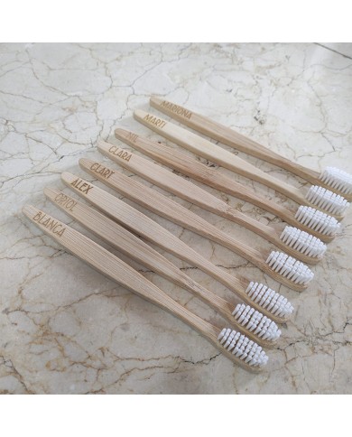Cepillo de Dientes de Madera Personalizado con Nombre Grabado Cepillo de Dientes de Madera Personalizado con Nombre Grabado