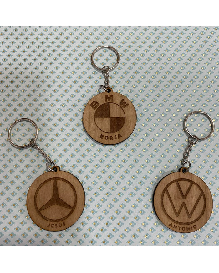 Llavero Logos de Marcas de Coches con Nombre Grabado