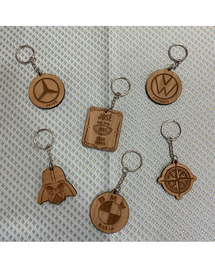 Llavero Star Wars "Eres el Mejor Padre de la Galaxia" de Madera con Nombre Grabado