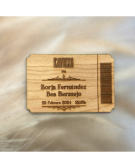 Tarjeta Personalizada de Invitación o Reserva en Restaurante con Nombres Fecha y Hora