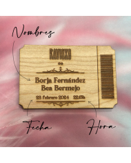 Tarjeta Personalizada de Invitación o Reserva en Restaurante con Nombres Fecha y Hora