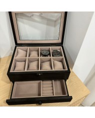 Joyero para 8 Relojes con Nombre y Apellido Grabado