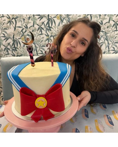 Topper Cetro Lunar Sailor Moon con Mini Topper de Edad Topper Cetro Lunar Sailor Moon con Mini Topper de Edad
