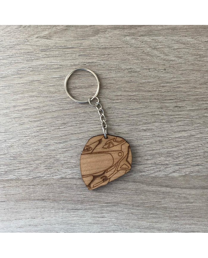 Llavero Casco de Moto de Madera con o sin Nombre Grabado