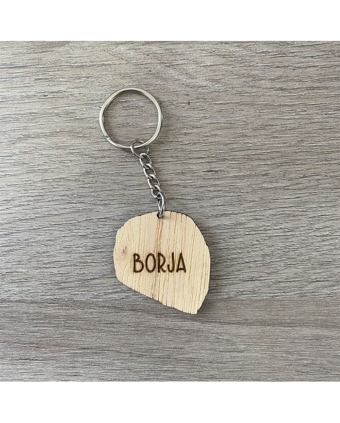 Llavero Casco de Moto de Madera con o sin Nombre Grabado