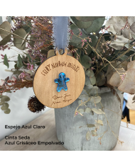 Bola Feliz Navidad con Muñeco de Galleta de Jengibre y Nombres