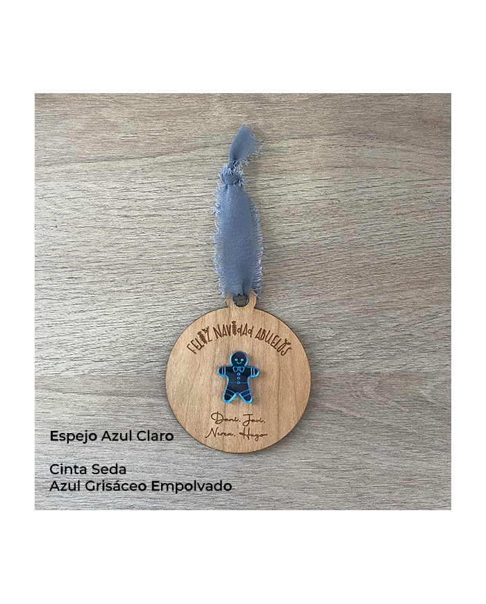 Bola Feliz Navidad con Muñeco de Galleta de Jengibre y Nombres