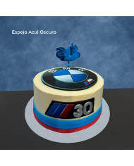 Topper Moto con Nombre Grabado en Metacrilato Espejo