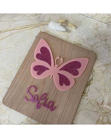 Cartel Mariposa Personalizado con Nombre Cartel Mariposa Personalizado con Nombre