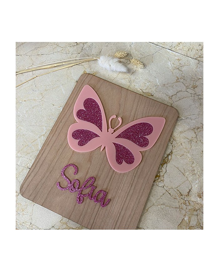 Cartel Mariposa Personalizado con Nombre